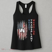 Heart Transplant Recipient Heart Flag Us Surgery Survivor Women's Tank Top thumb 3