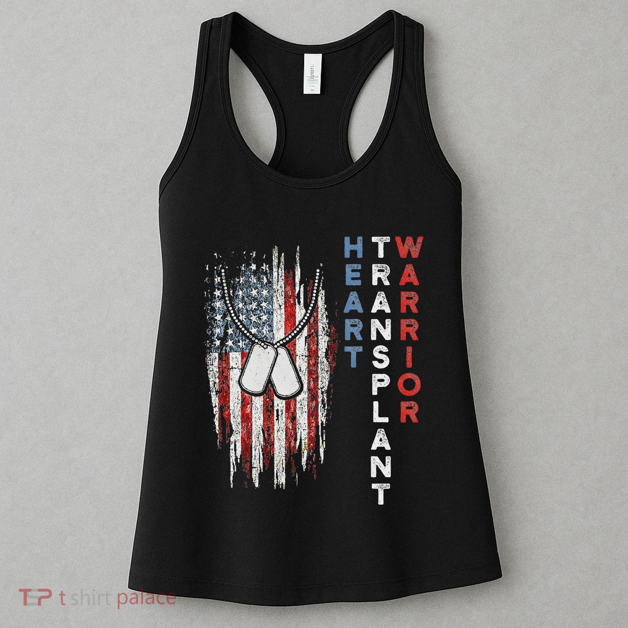 Heart Transplant Recipient Heart Flag Us Surgery Survivor Women's Tank Top
