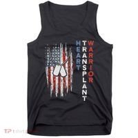 Heart Transplant Recipient Heart Flag Us Surgery Survivor Tank Top thumb 0