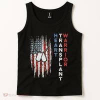 Heart Transplant Recipient Heart Flag Us Surgery Survivor Tank Top thumb 2