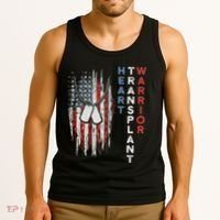 Heart Transplant Recipient Heart Flag Us Surgery Survivor Tank Top thumb 3