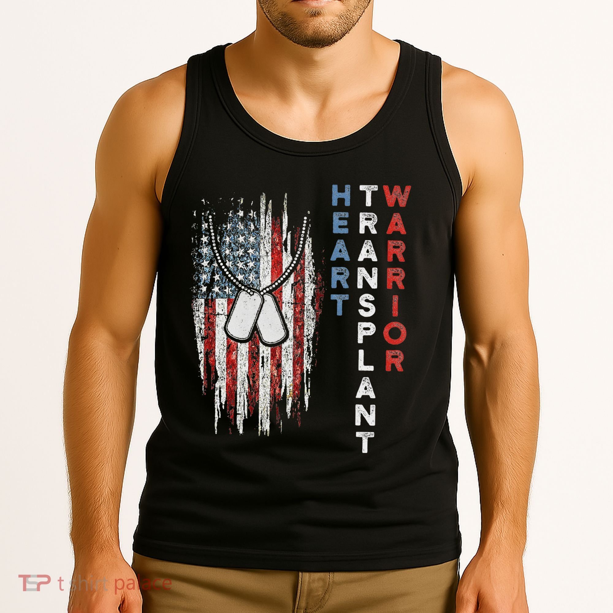 Heart Transplant Recipient Heart Flag Us Surgery Survivor Tank Top