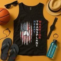 Heart Transplant Recipient Heart Flag Us Surgery Survivor Tank Top thumb 4