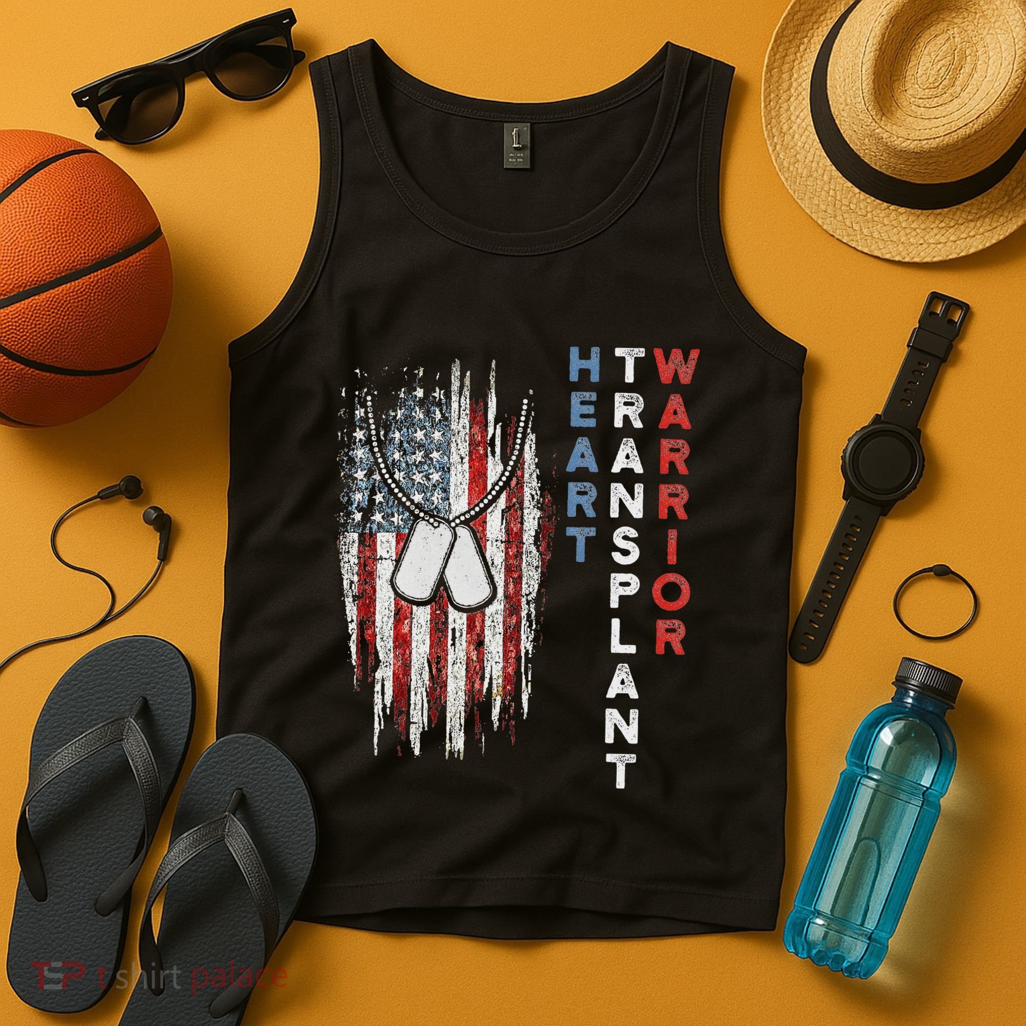 Heart Transplant Recipient Heart Flag Us Surgery Survivor Tank Top