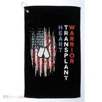 Heart Transplant Recipient Heart Flag Us Surgery Survivor Golf Towel thumb 0