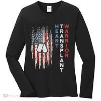 Heart Transplant Recipient Heart Flag Us Surgery Survivor Women's Long Sleeve Shirt thumb 0