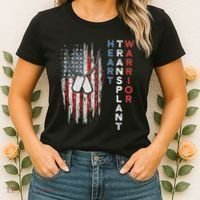Heart Transplant Recipient Heart Flag Us Surgery Survivor Women's T-Shirt thumb 2