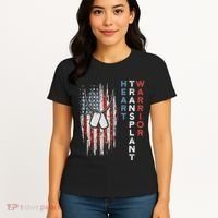 Heart Transplant Recipient Heart Flag Us Surgery Survivor Women's T-Shirt thumb 4