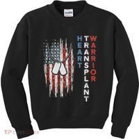 Heart Transplant Recipient Heart Flag Us Surgery Survivor Kids Sweatshirt thumb 0