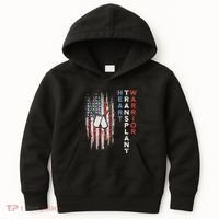 Heart Transplant Recipient Heart Flag Us Surgery Survivor Kids Hoodie thumb 0