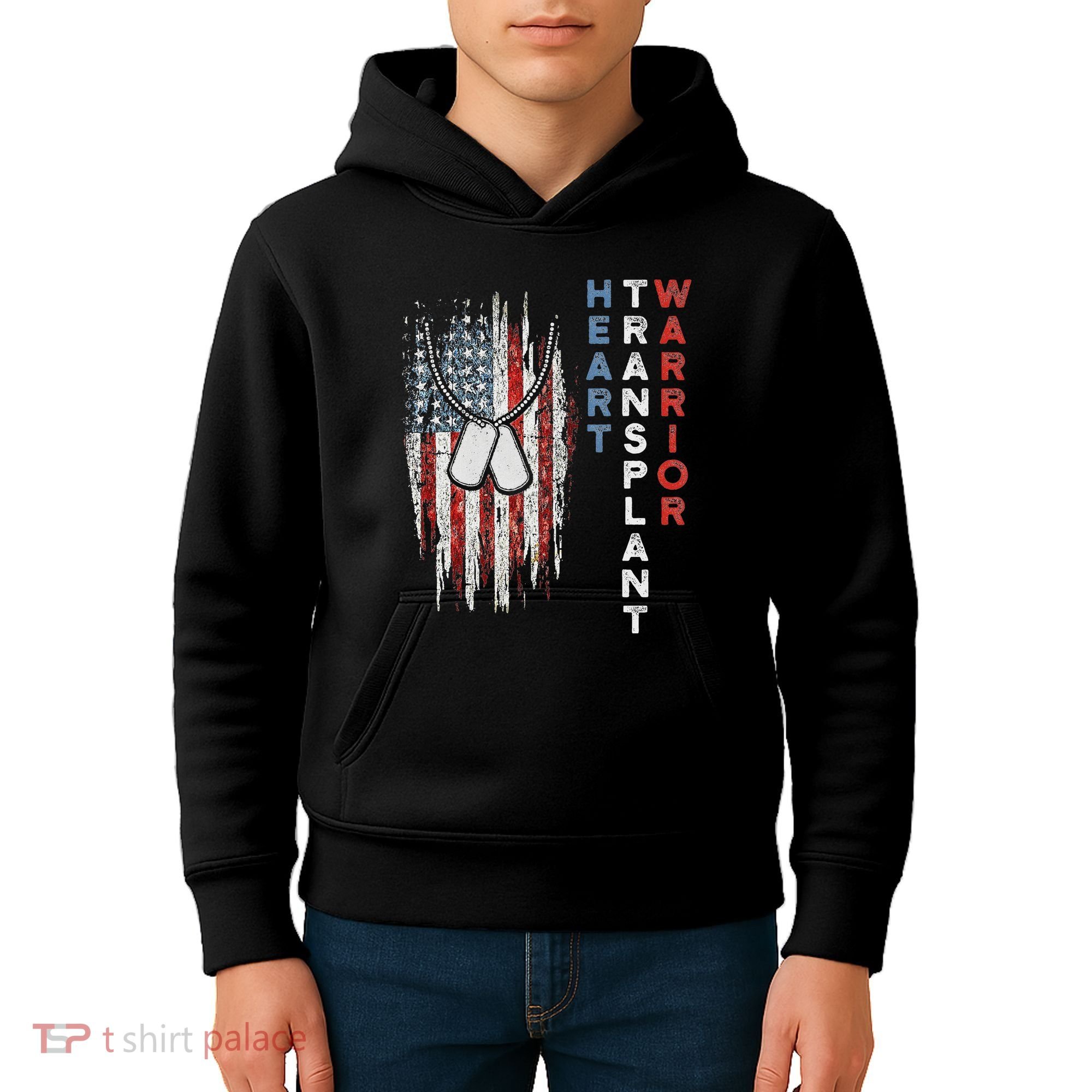 Heart Transplant Recipient Heart Flag Us Surgery Survivor Kids Hoodie