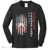 Heart Transplant Recipient Heart Flag Us Surgery Survivor Kids Long Sleeve Shirt thumb 0