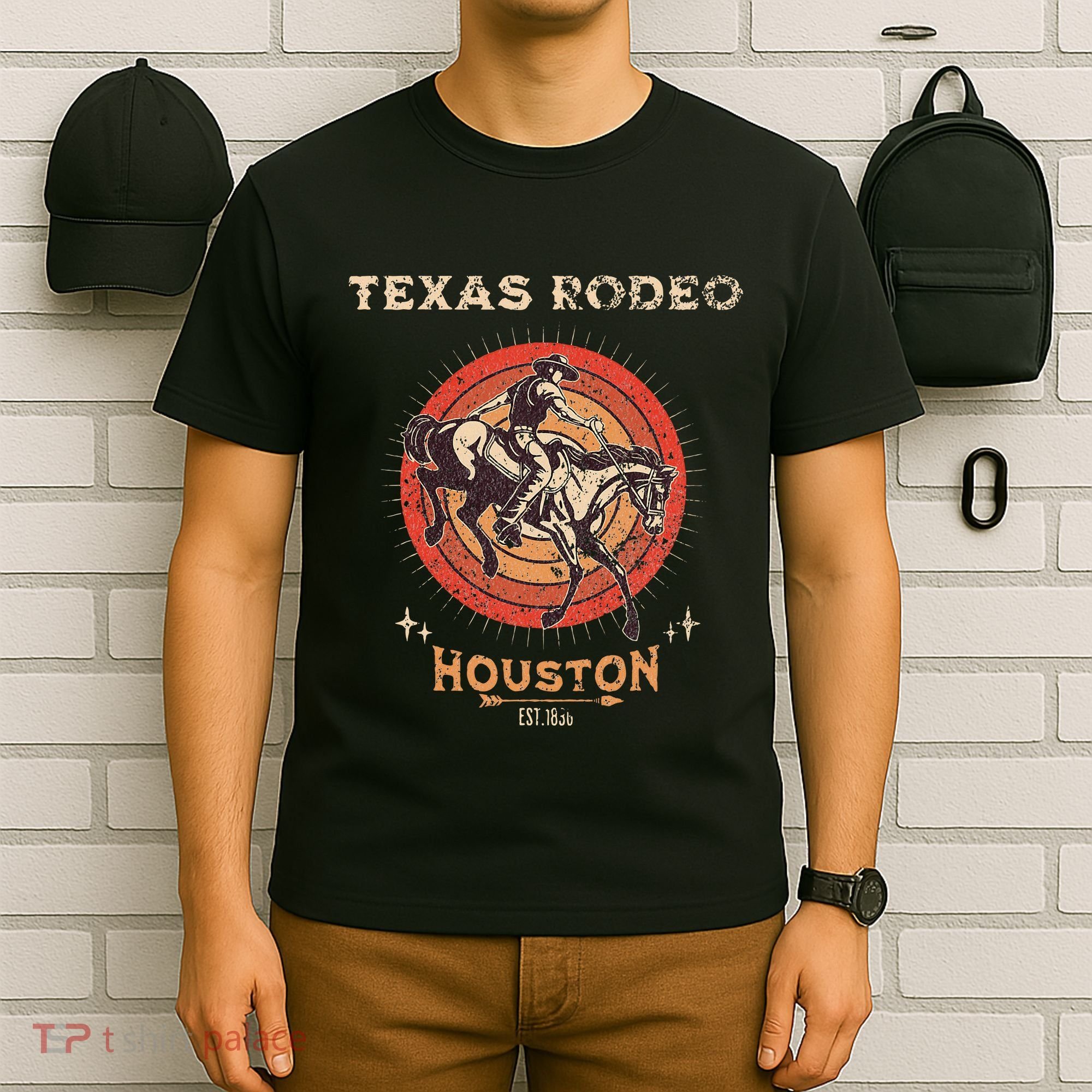 Houston Texas Rodeo Vintage Western Retro Cowboy T-Shirt