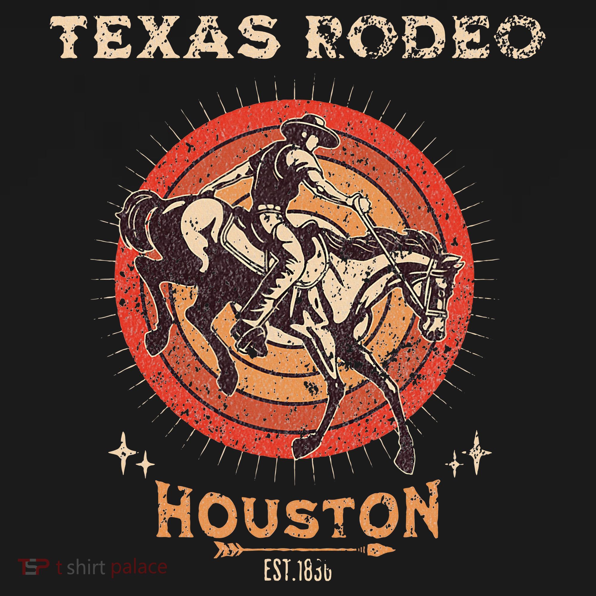 Houston Texas Rodeo Vintage Western Retro Cowboy T-Shirt