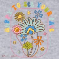 Happy To See Your Face Groovy Flowers Back To School Teacher Women's Sweatshirt thumb 2