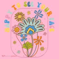 Happy To See Your Face Groovy Flowers Back To School Teacher Coaster thumb 2