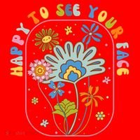 Happy To See Your Face Groovy Flowers Back To School Teacher Santa Hat thumb 1
