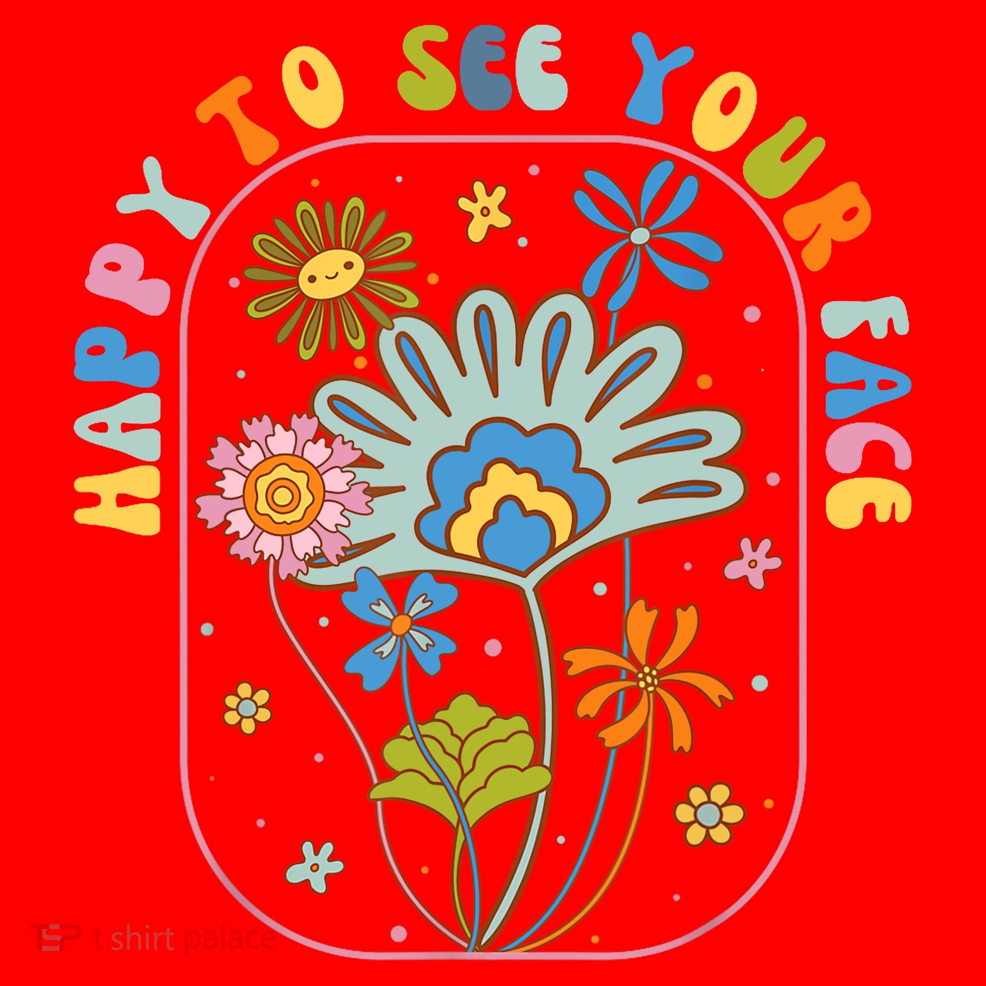Happy To See Your Face Groovy Flowers Back To School Teacher Santa Hat
