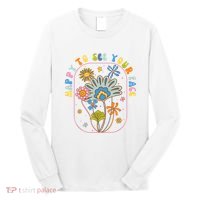 Happy To See Your Face Groovy Flowers Back To School Teacher Long Sleeve Shirt thumb 0