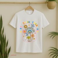 Happy To See Your Face Groovy Flowers Back To School Teacher T-Shirt thumb 2