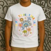 Happy To See Your Face Groovy Flowers Back To School Teacher T-Shirt thumb 3