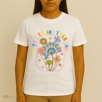Happy To See Your Face Groovy Flowers Back To School Teacher T-Shirt thumb 4