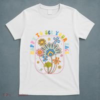 Happy To See Your Face Groovy Flowers Back To School Teacher T-Shirt thumb 5
