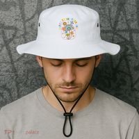 Happy To See Your Face Groovy Flowers Back To School Teacher Bucket Hat thumb 2