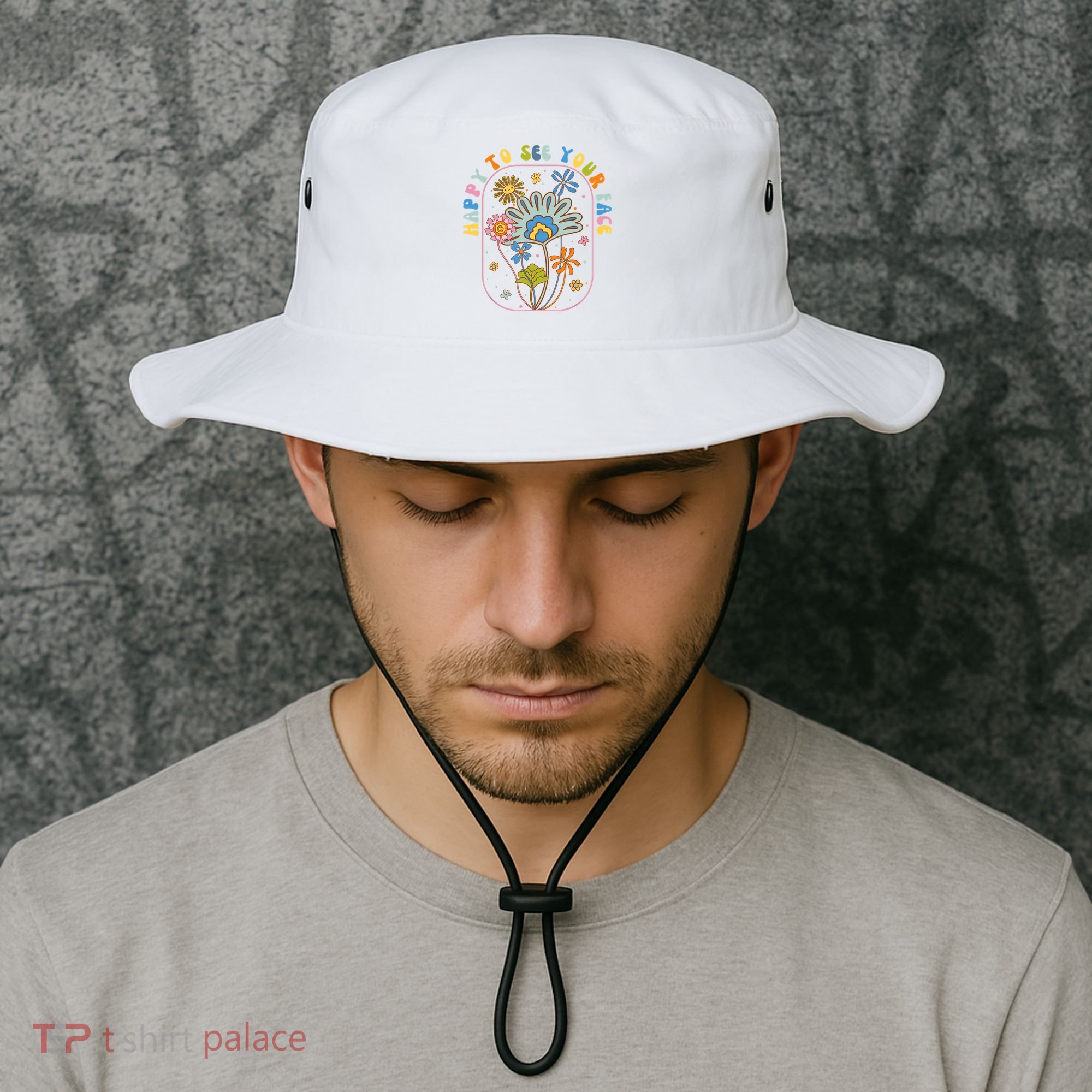 Happy To See Your Face Groovy Flowers Back To School Teacher Bucket Hat
