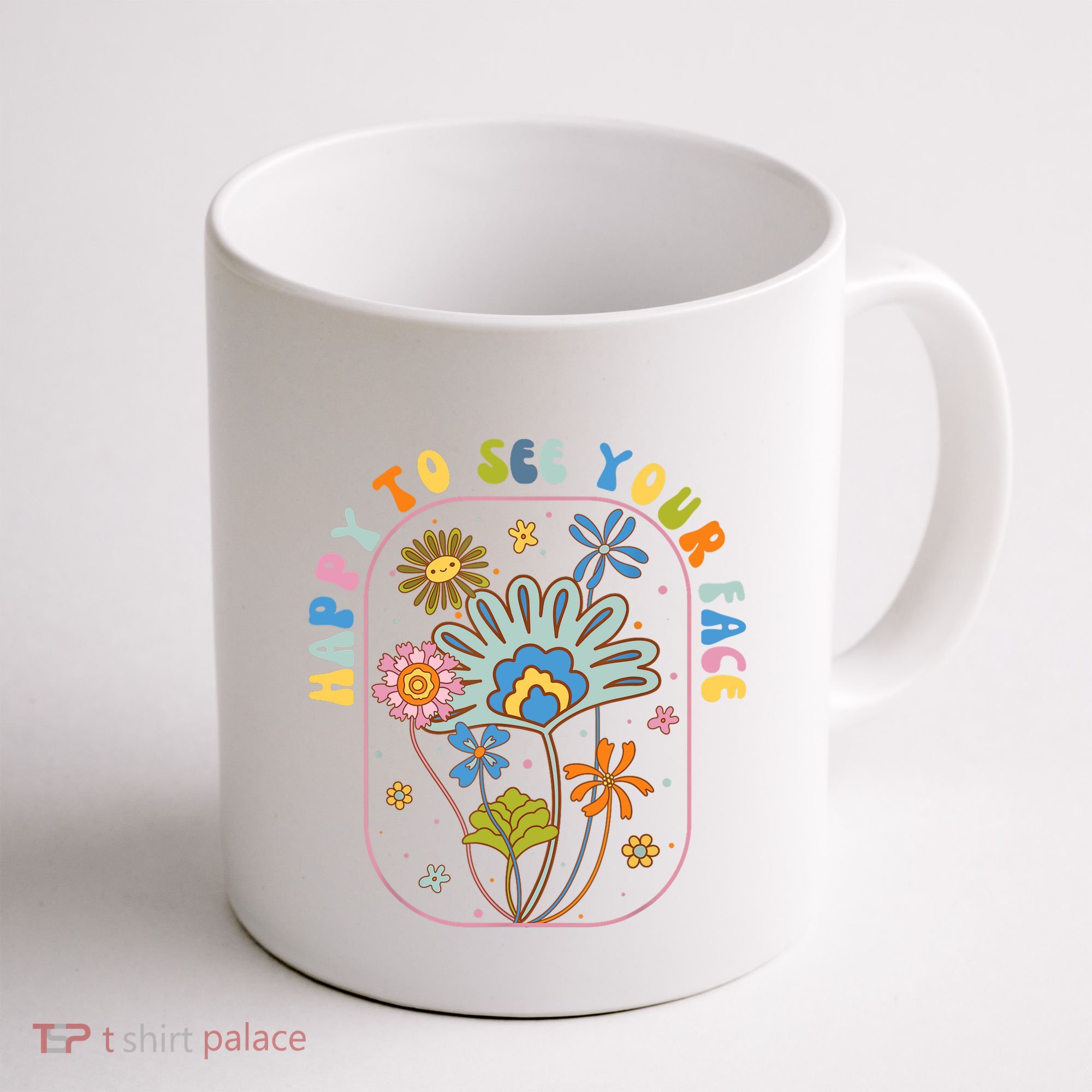 Happy To See Your Face Groovy Flowers Back To School Teacher Coffee Mug