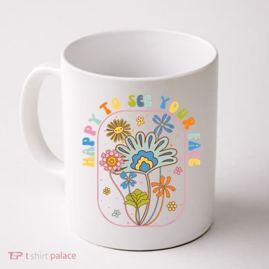 Happy To See Your Face Groovy Flowers Back To School Teacher Coffee Mug