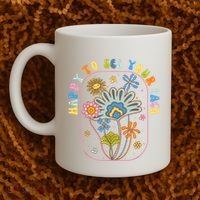 Happy To See Your Face Groovy Flowers Back To School Teacher Coffee Mug thumb 2
