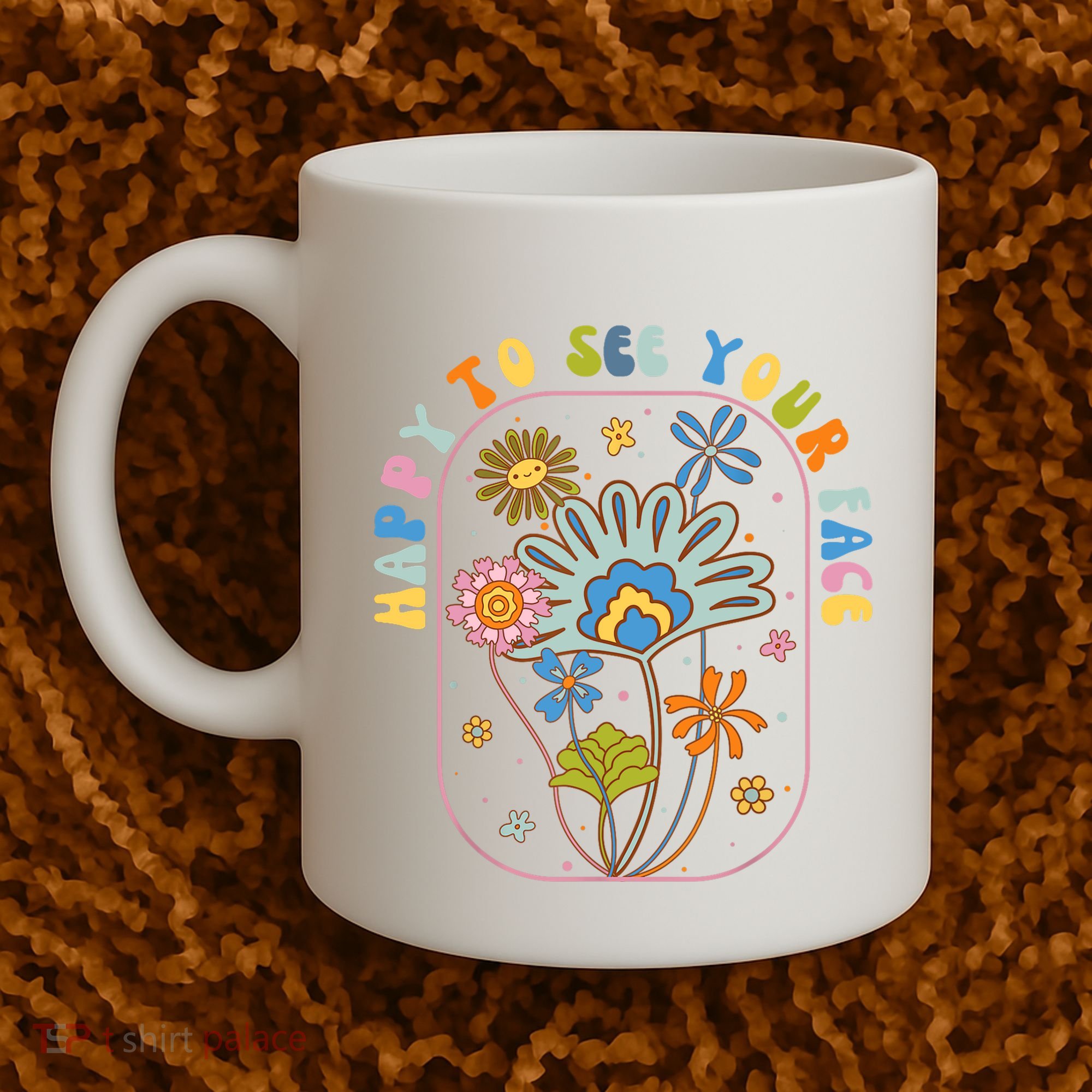 Happy To See Your Face Groovy Flowers Back To School Teacher Coffee Mug