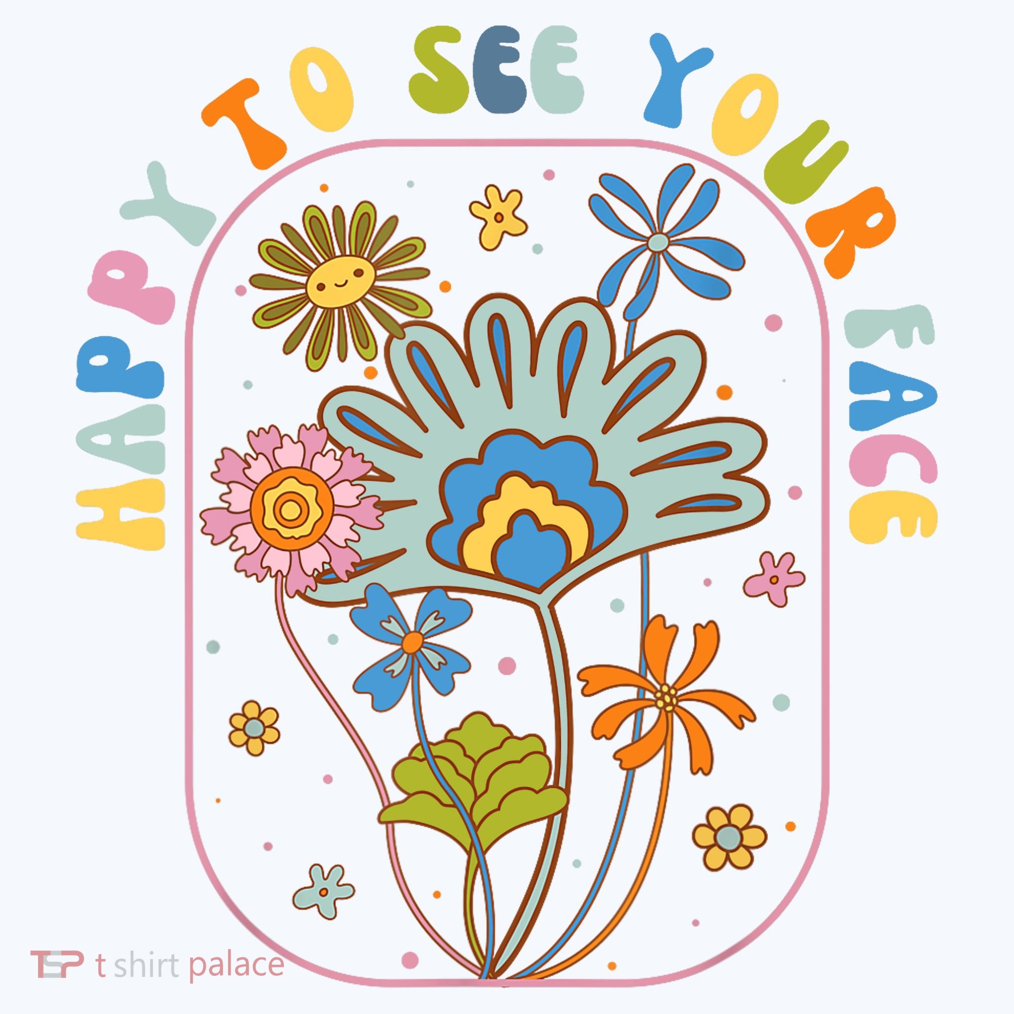 Happy To See Your Face Groovy Flowers Back To School Teacher Beanie