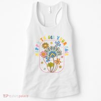 Happy To See Your Face Groovy Flowers Back To School Teacher Women's Tank Top thumb 0