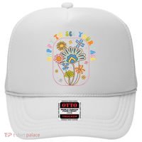 Happy To See Your Face Groovy Flowers Back To School Teacher Hat thumb 0
