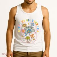 Happy To See Your Face Groovy Flowers Back To School Teacher Tank Top thumb 3