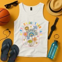 Happy To See Your Face Groovy Flowers Back To School Teacher Tank Top thumb 4