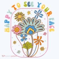 Happy To See Your Face Groovy Flowers Back To School Teacher Visor thumb 3