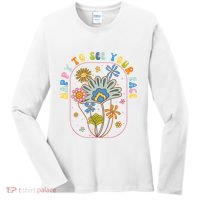 Happy To See Your Face Groovy Flowers Back To School Teacher Women's Long Sleeve Shirt thumb 0