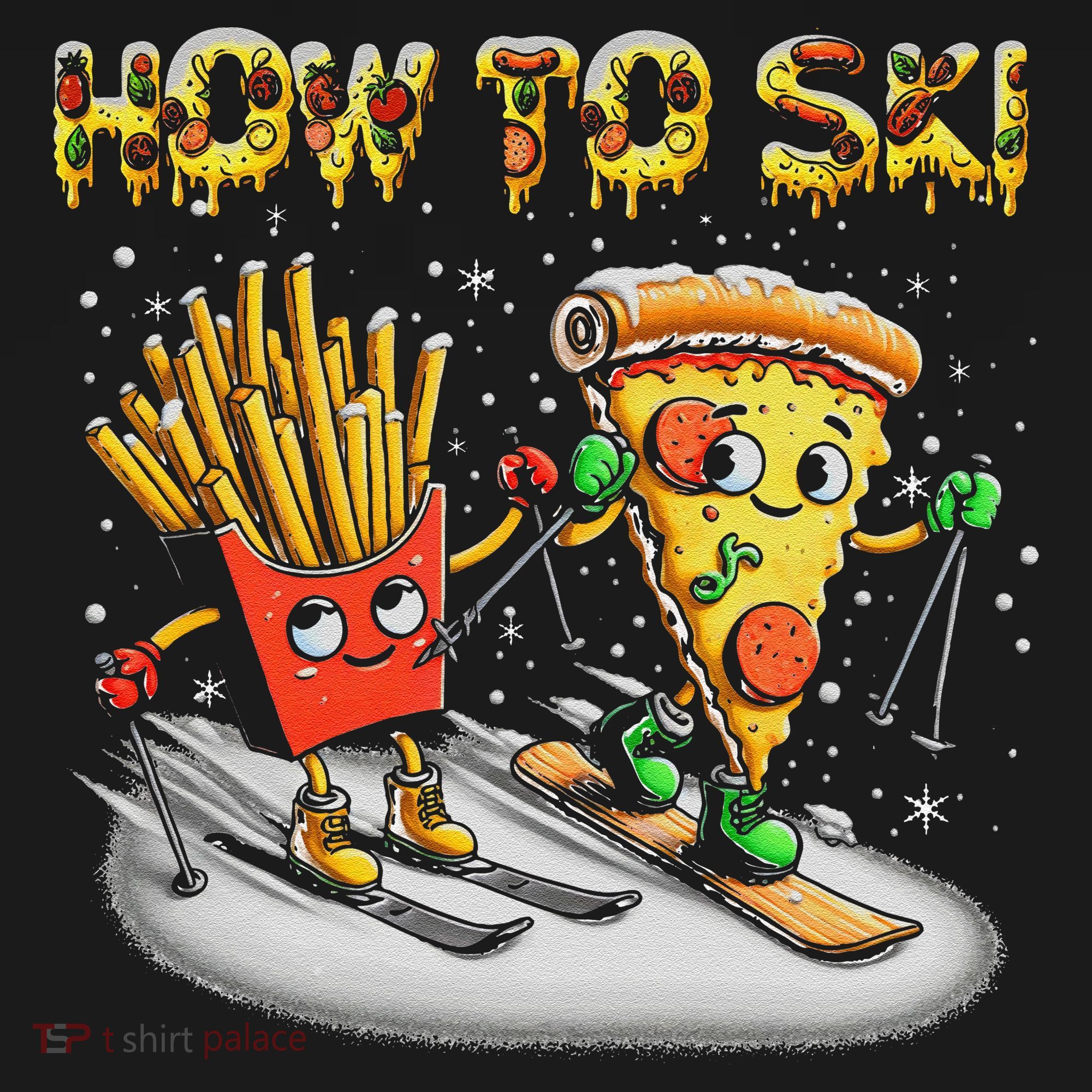 How To Ski Extreme Sport Pizza French Fries Skier Skiing Gift Women's Hoodie