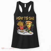 How To Ski Extreme Sport Pizza French Fries Skier Skiing Gift Women's Tank Top thumb 0