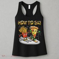 How To Ski Extreme Sport Pizza French Fries Skier Skiing Gift Women's Tank Top thumb 3