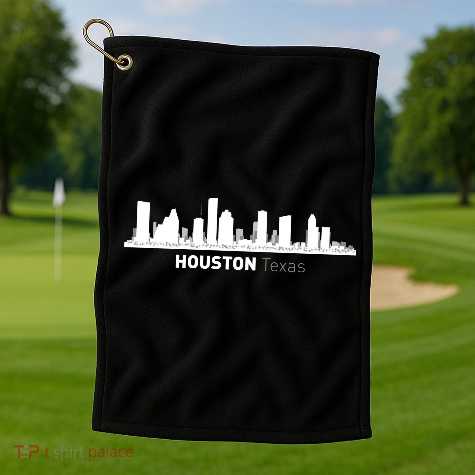 Houston Texas Skyline Golf Towel