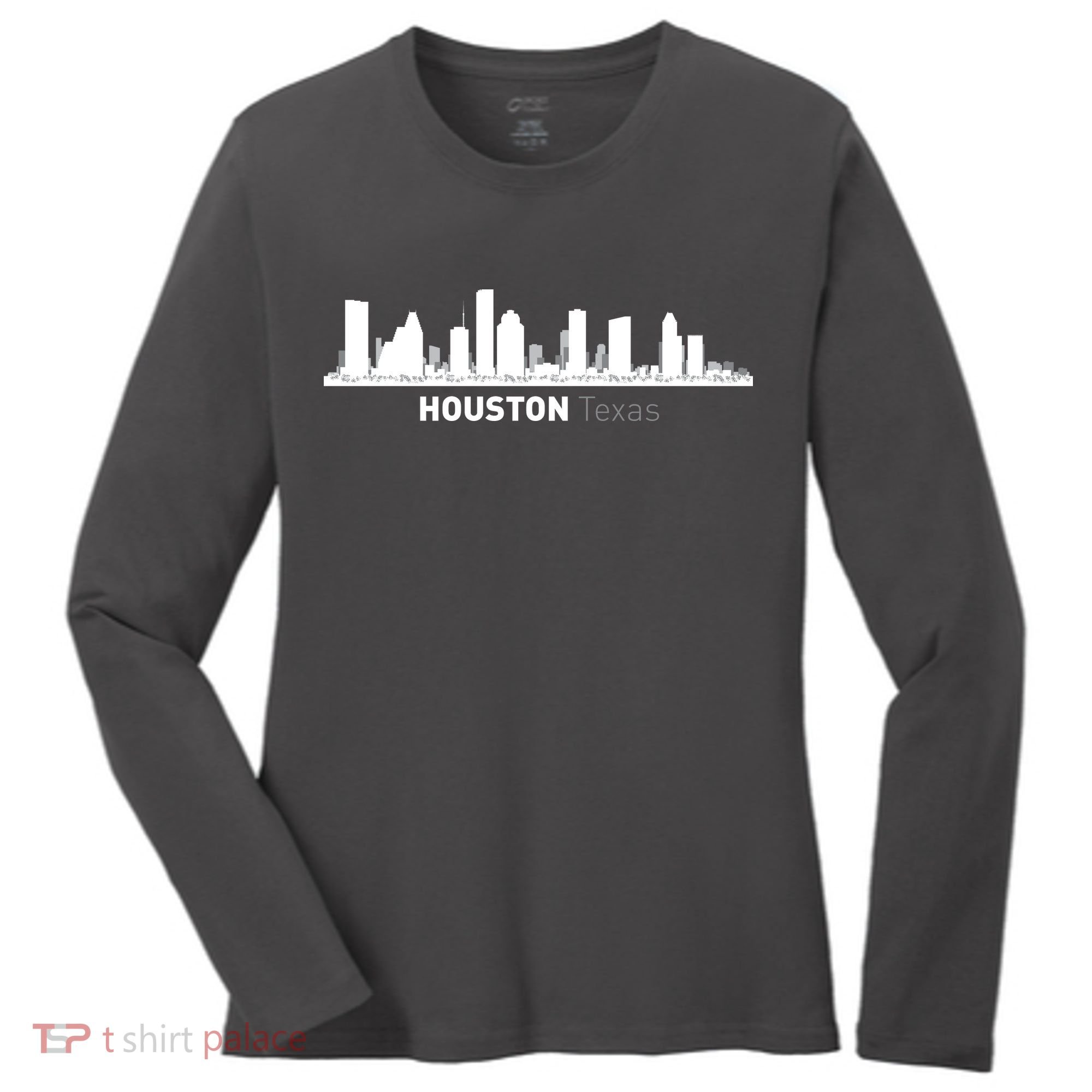 Houston Texas Skyline Women's Long Sleeve Shirt