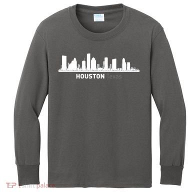 Houston Texas Skyline Kids Long Sleeve Shirt
