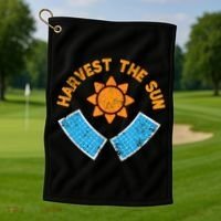 Harvest The Sun Solar Power Great Gift Golf Towel thumb 1