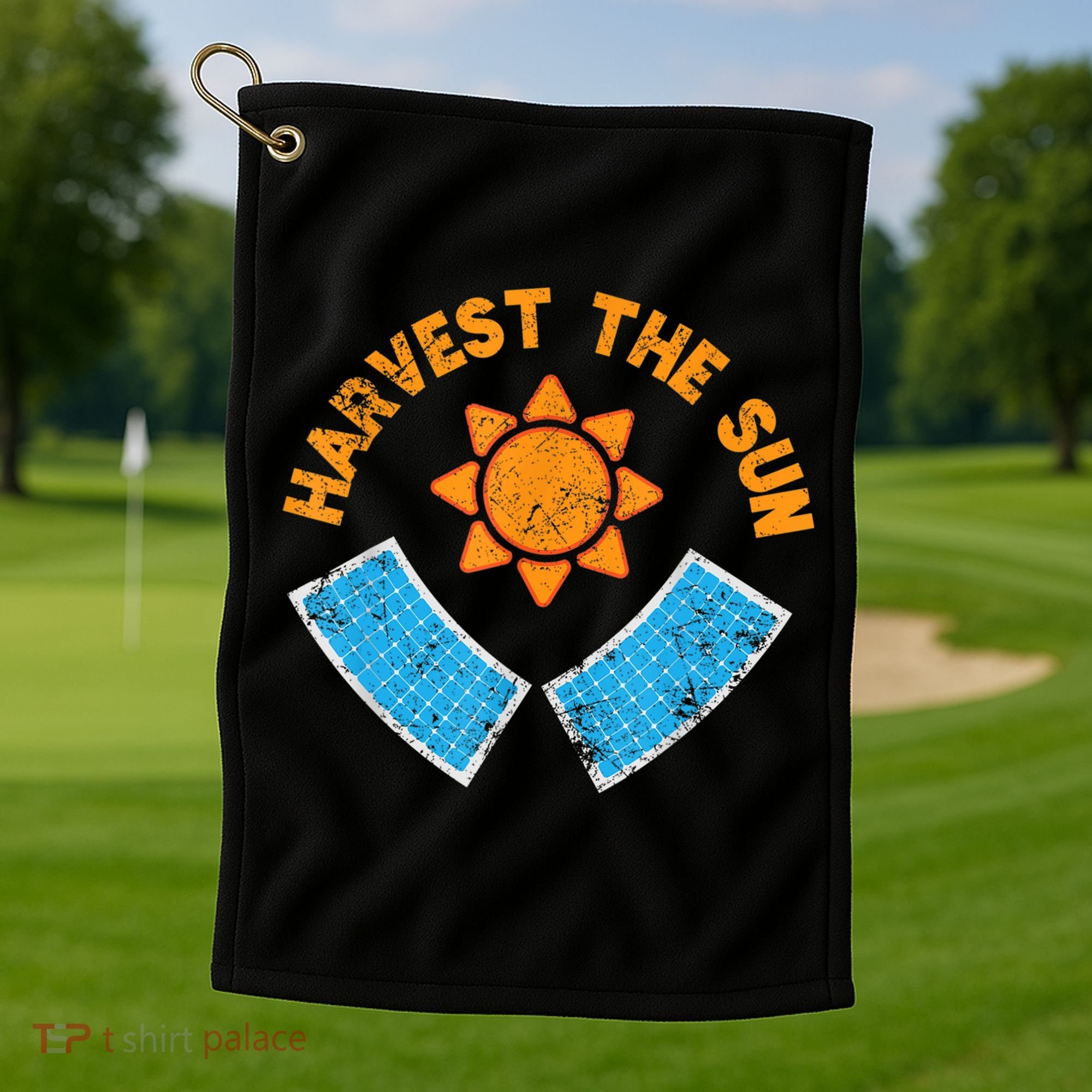 Harvest The Sun Solar Power Great Gift Golf Towel
