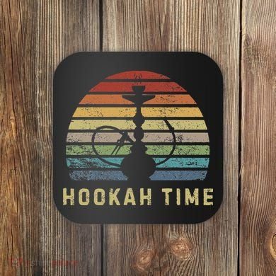Hookah Time Sunset Shisha Smoke Hookah Lover Party Coaster
