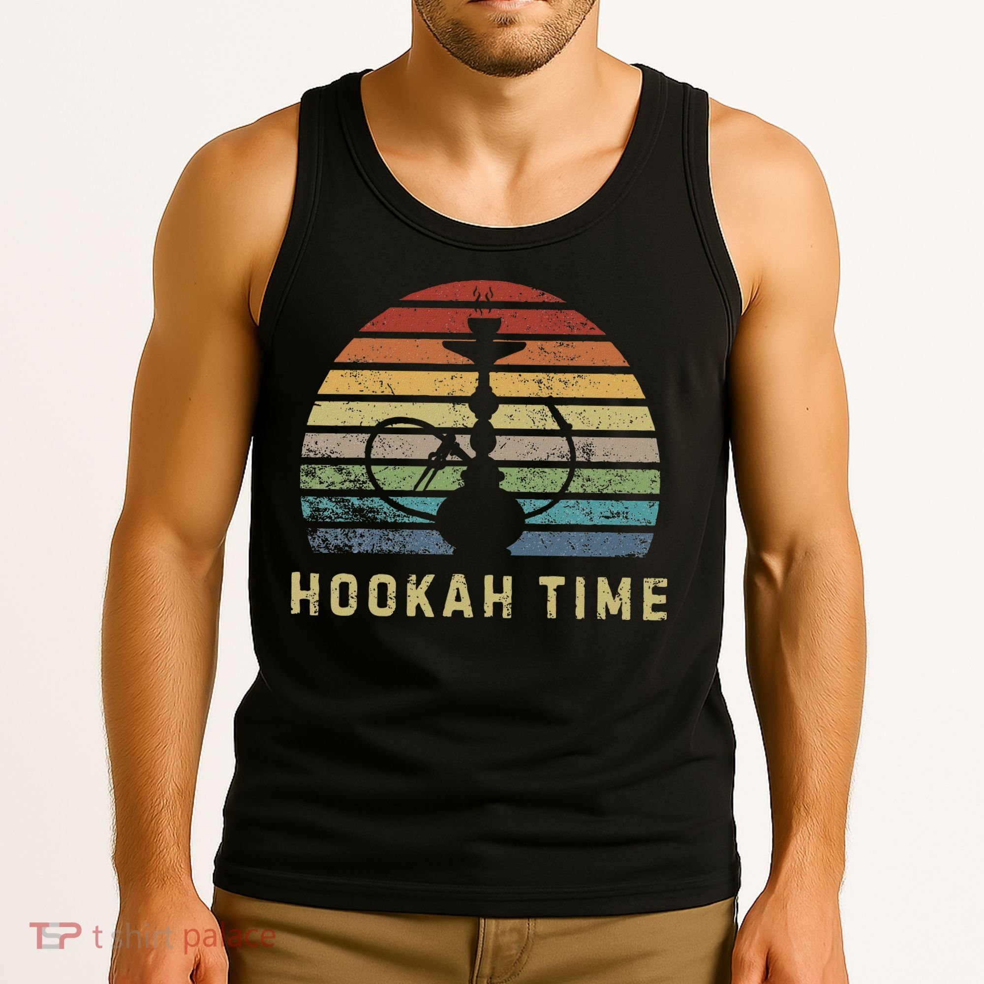 Hookah Time Sunset Shisha Smoke Hookah Lover Party Tank Top